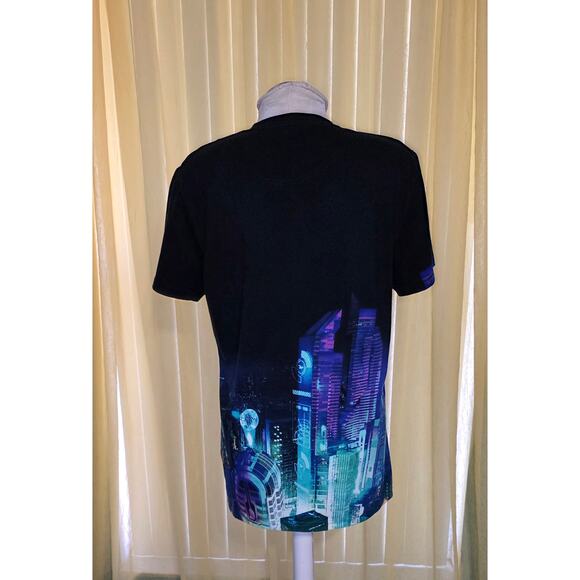 Hollister California Script Logo City Scenic Print T-Shirt In Black Medium - Picture 2 of 5